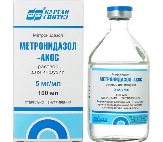 Метронидазол (Раствор для инфузий): инструкция по применению, показания