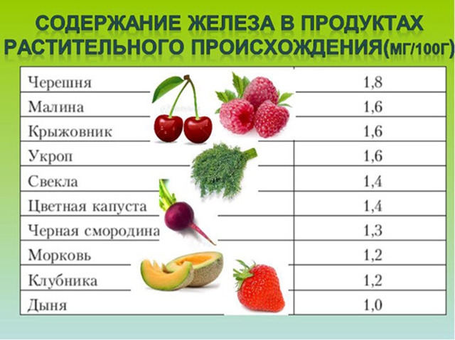 Продукты богатые железом при анемии